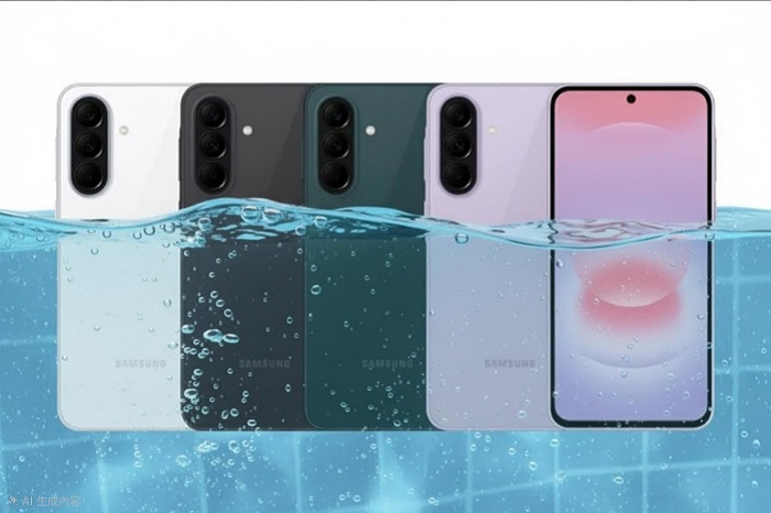 用Galaxy AI 生成的 Galaxy A57 5G 和 Galaxy A37 5G 防水情境圖