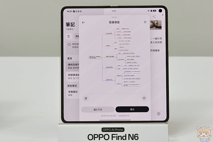 OPPO Find N6 摺疊手機 心智圖展示
