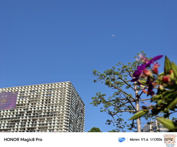 HONOR Magic8 Pro 相機用 46mm拍攝藍天和建築物