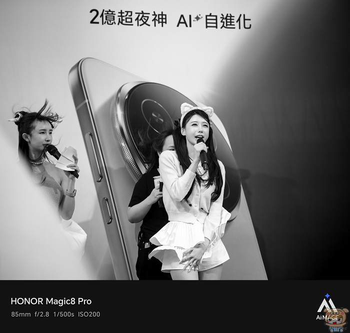HONOR Magic8 Pro 長焦人像黑白濾鏡