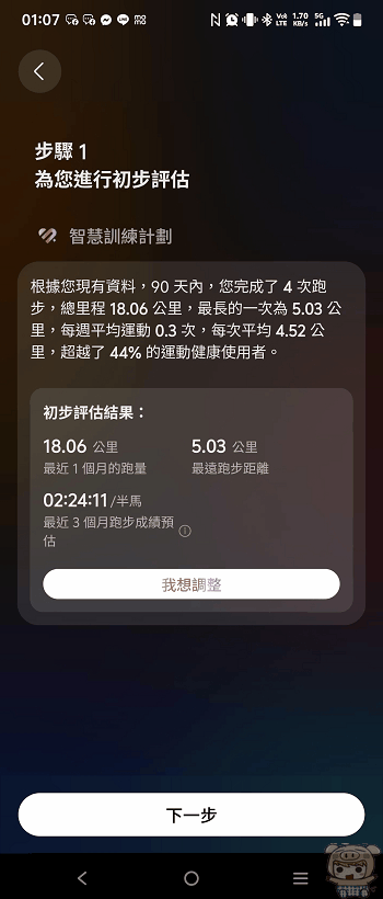 華為運動手錶跑後伸展放鬆建議導引 (GIF)