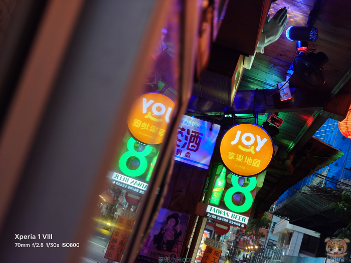Xperia 1 VIII 低光源夜景拍攝高光壓制與燈箱細節表現