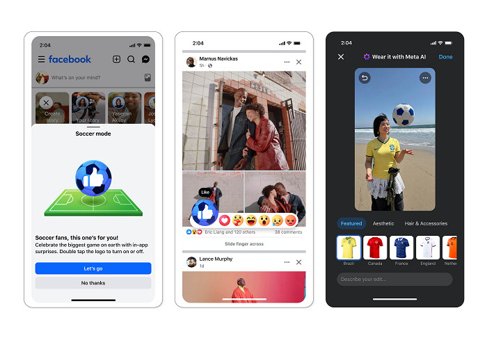 Meta 社群平台 Threads、Instagram、Facebook 與 WhatsApp 2026 足球賽限定特效與安心防詐功能
