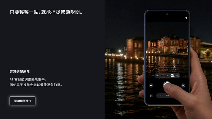 夏普 AQUOS R11 啟動 Smart Fit Zoom 智慧構圖變焦時的相機拍照介面
