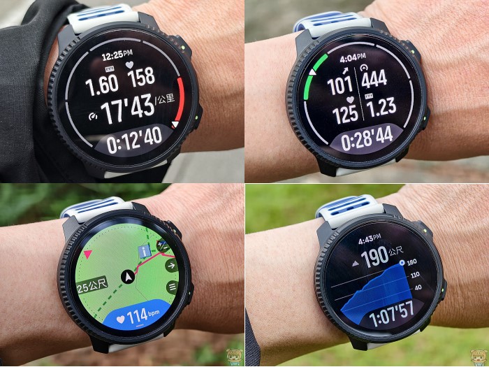 Suunto 運動手錶紀錄跑步與走路運動過程中的即時數據畫面