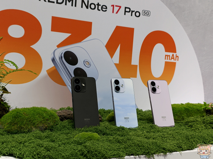 REDMI Note 17 Pro 5G 天空藍外觀,配備 8340mAh 大電池與 67W 快充